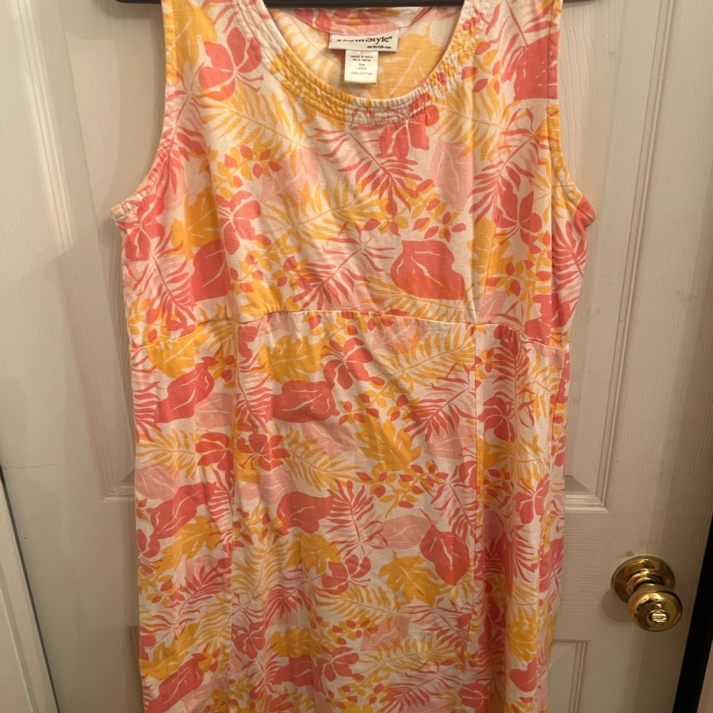 NorthStyle Pink and Yellow Floral Midi Dress